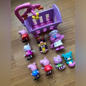 Lot of Assorted Pink and Purple Toys - Peppa Pig, Barbie Mermaid, Princess Peach